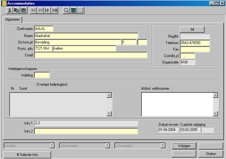 tabelbeheeraccommodaties